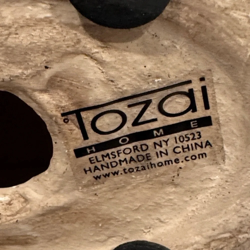 Tozai Home Turquoise Ceramic Fish with Crackle & Distessed Detail